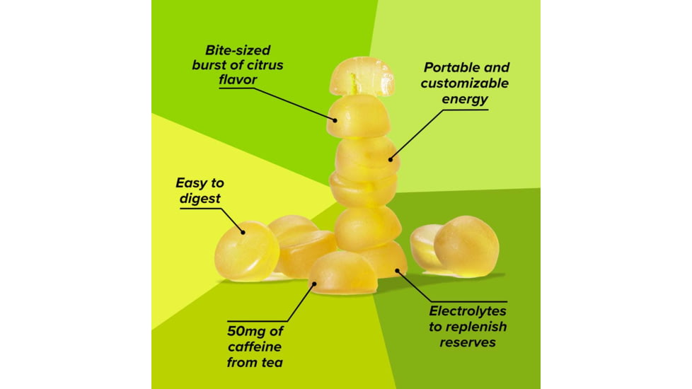 Honey Stinger Caffeinated Chews, Stingerita Lime, 1.8 oz Bag, 78412