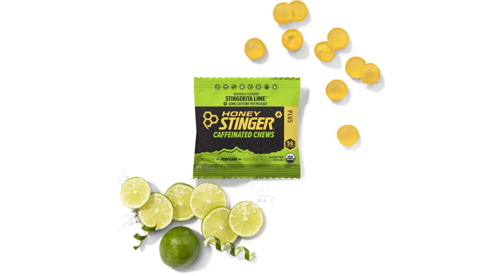 Honey Stinger Caffeinated Chews, Stingerita Lime, 1.8 oz Bag, 78412