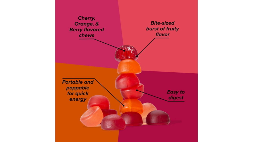 Honey Stinger Energy Chews, Fruit Smoothie/Cherry/Orange/Berry, 1.8oz Bag, 72019