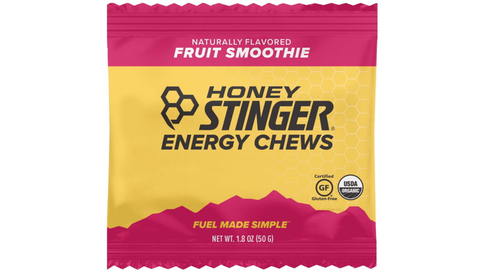Honey Stinger Energy Chews, Fruit Smoothie/Cherry/Orange/Berry, 1.8oz Bag, 72019