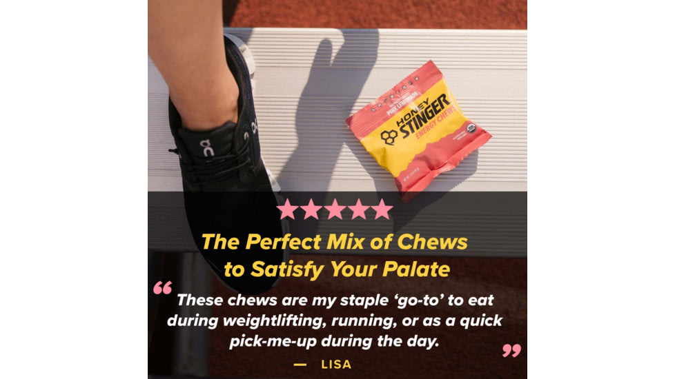 Honey Stinger Energy Chews, Pink Lemonade, 1.8oz Bag, 72512