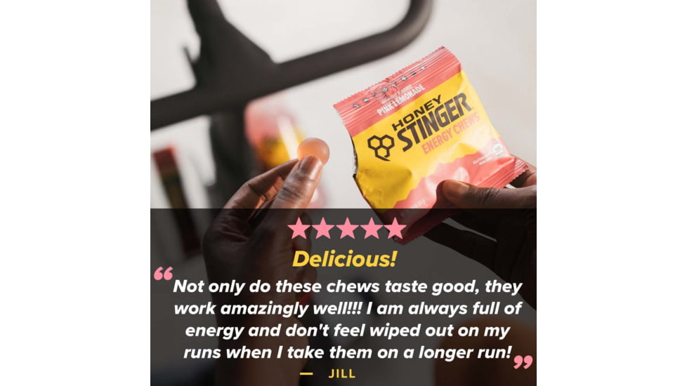 Honey Stinger Energy Chews, Pink Lemonade, 1.8oz Bag, 72512