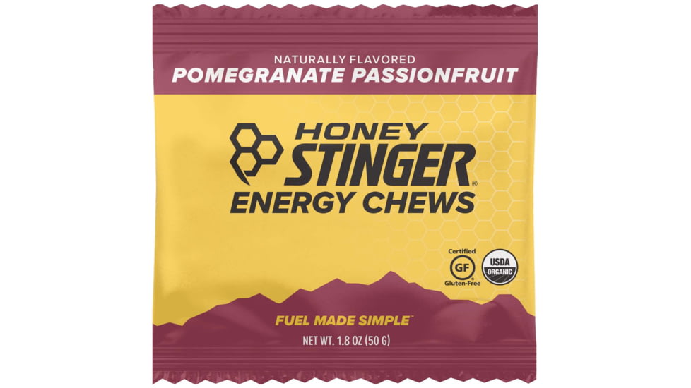 Honey Stinger Energy Chews, Pomegranate Passion Fruit, 1.8oz Bag, 72219