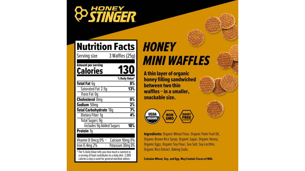 Honey Stinger Mini Waffle Bag, Honey, 5.3 oz, 83318