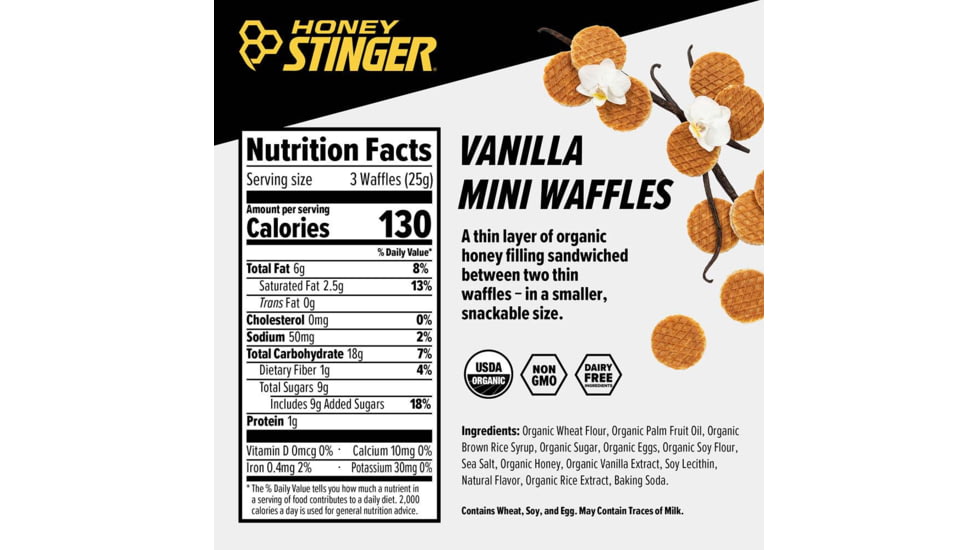 Honey Stinger Mini Waffle Bag, Vanilla, 5.3 oz, 83218