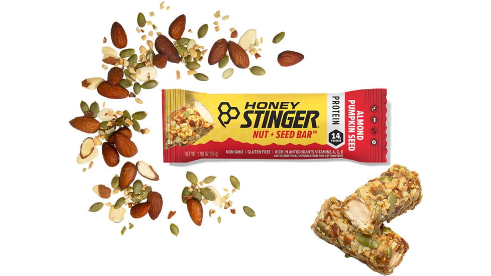 Honey Stinger Nut + Seed Bar, Almond and Pumpkin Seed, 1.98 oz, 73612