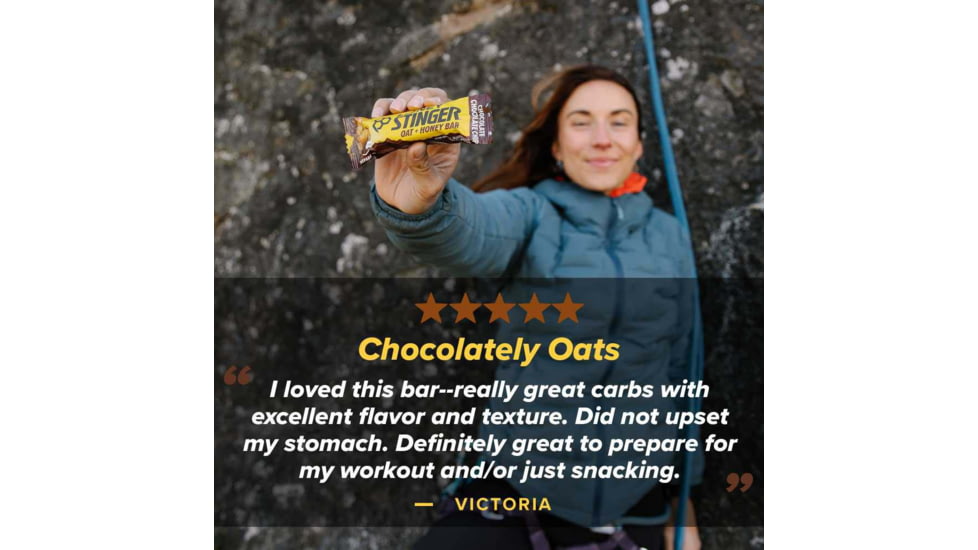 Honey Stinger Oat + Honey Bar, Chocolate Chip, 1.48 oz, 73812