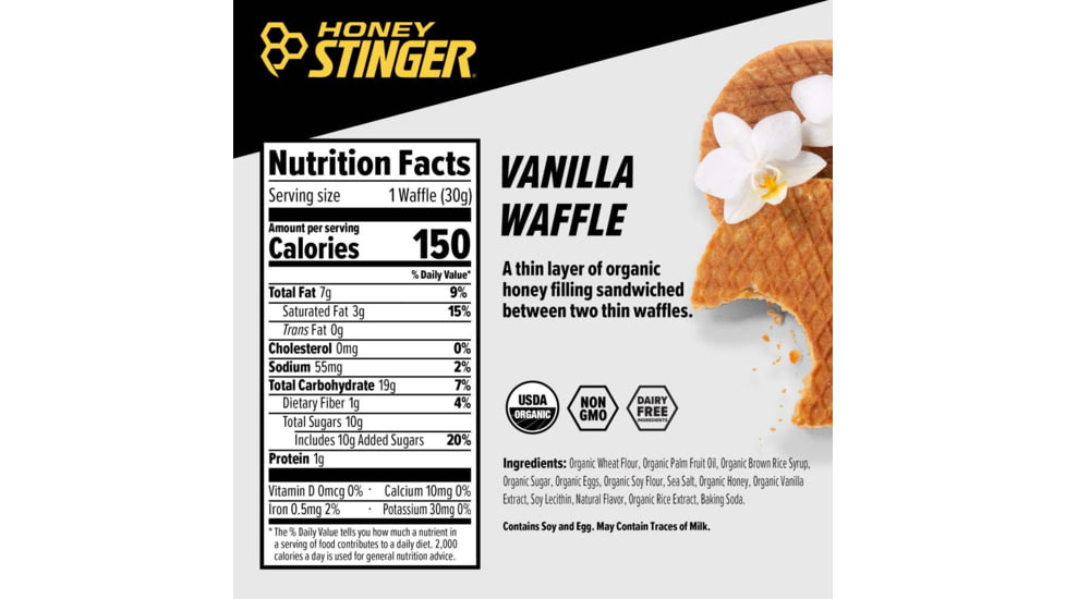 Honey Stinger Vanilla Waffle, 1 oz Pack, 74112