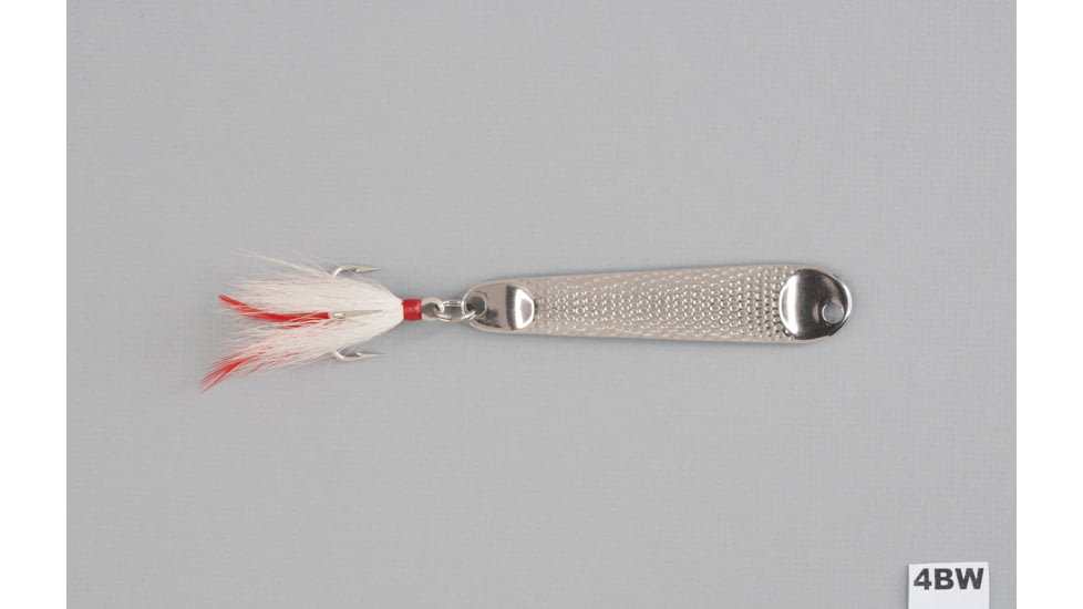 Hopkins 4BW Hammered Spoon w/Bucktail Treble Hook, Stainless Steel, 2 1/2oz, 4 1/2in, 4BW
