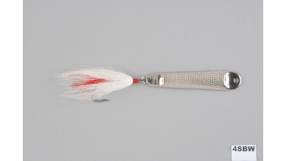 Hopkins 4SBW Hammered Spoon w/Bucktail Treble Hook, Stainless Steel, 2 1/2oz, 4 1/2in, 4SBW