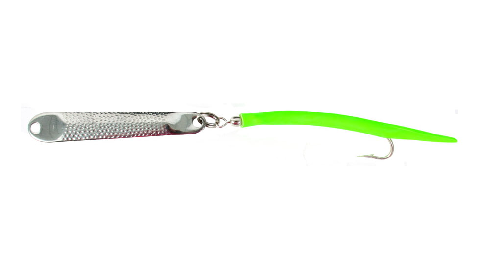 Hopkins Hammered Spoon SIngle Hook w/Tube Teaser, Stainless Steel, 1 1/4oz, 3 1/2in, 3TC