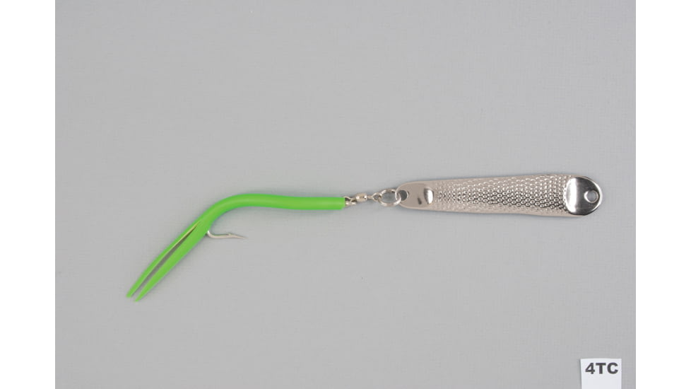 Hopkins Hammered Spoon SIngle Hook w/Tube Teaser, Stainless Steel, 2 1/2oz, 4 1/2in, 4TC