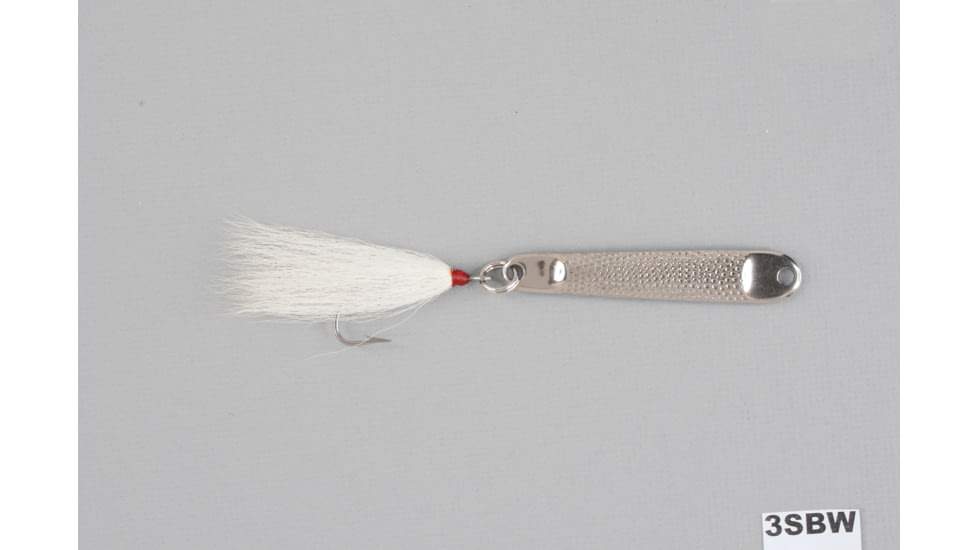 Hopkins Hammered Spoon w/Bucktail Single Hook, Stainless Steel, 1 1/4oz, 3 1/2in, 3SBW