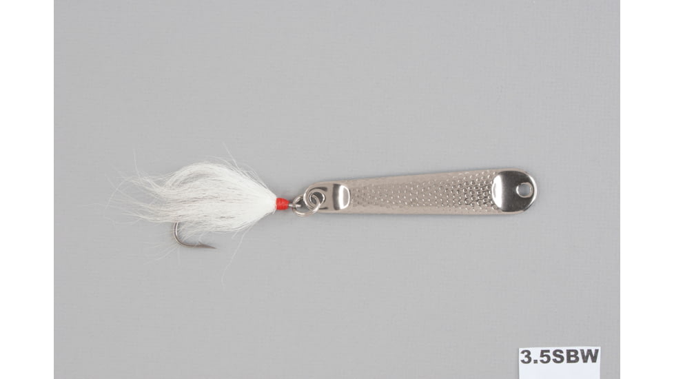 Hopkins Hammered Spoon w/Bucktail Single Hook, Stainless Steel, 2oz, 4 1/4in, 3.5SBW