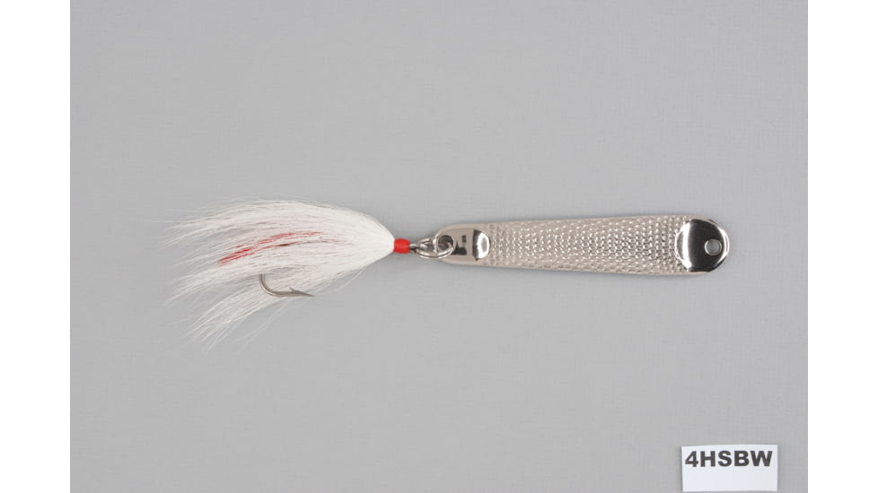 Hopkins Hammered Spoon w/Bucktail Single Hook, Stainless Steel, 3oz, 4 1/2in, 4HSBW