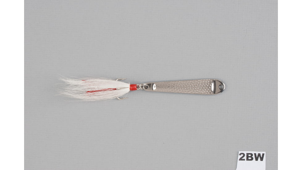 Hopkins Hammered Spoon w/Bucktail Treble Hook, Stainless Steel, 1/2oz, 2 1/2in, 2BW