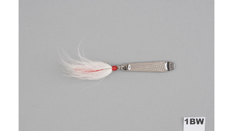 Hopkins Hammered Spoon w/Bucktail Treble Hook, Stainless Steel, 1/3oz, 2 1/4in, 1BW
