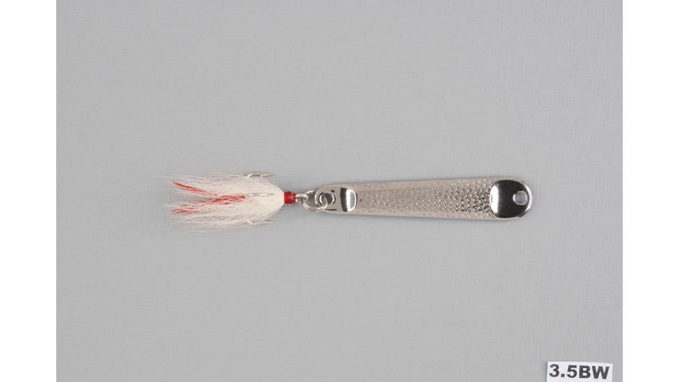 Hopkins Hammered Spoon w/Bucktail Treble Hook, Stainless Steel, 2oz, 4 1/4in, 3.5BW