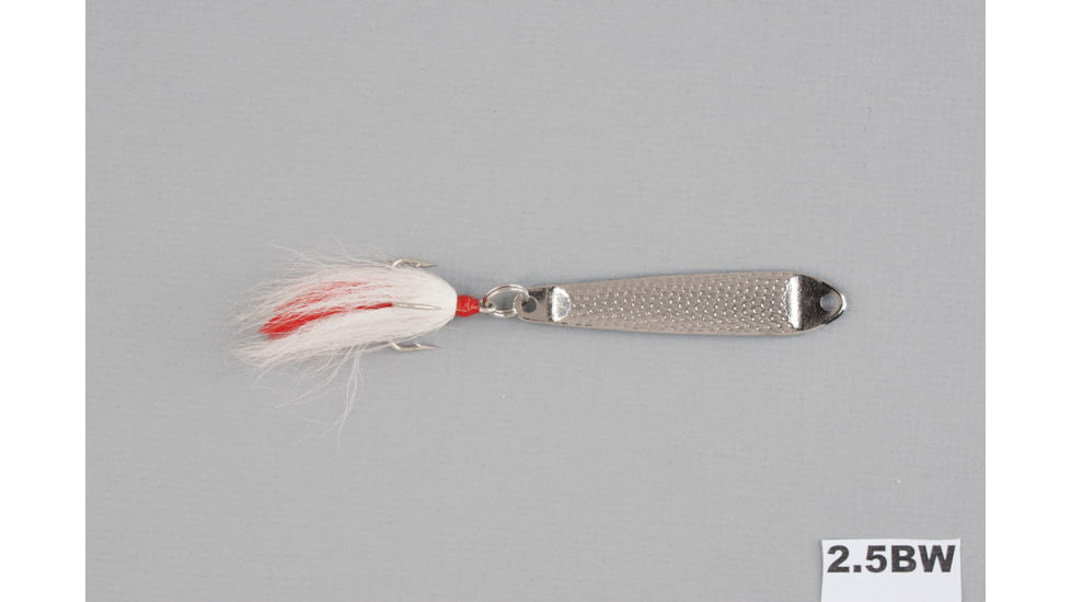 Hopkins Hammered Spoon w/Bucktail Treble Hook, Stainless Steel, 3/4oz, 3in, 2.5BW