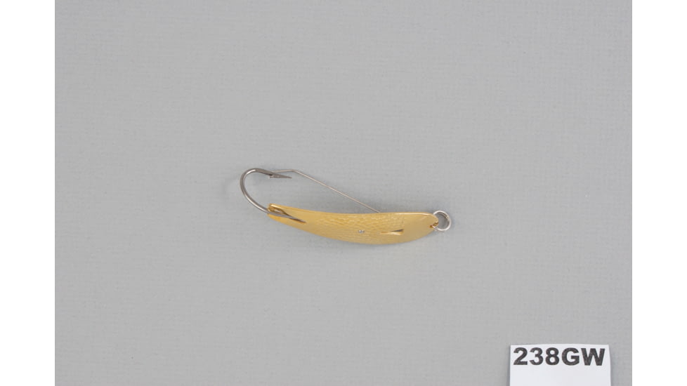 Hopkins Hammered Trolling Spoon, Weedguard Gold/Stainless Steel Hook, 1/4oz, 2.38in, 238GW