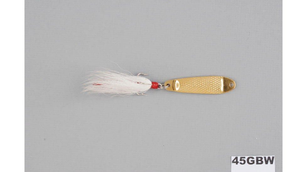 Hopkins Shorty Hammered Spoon w/Bucktail Treble, Gold, 1/2oz, 2 1/4in, 45GBW