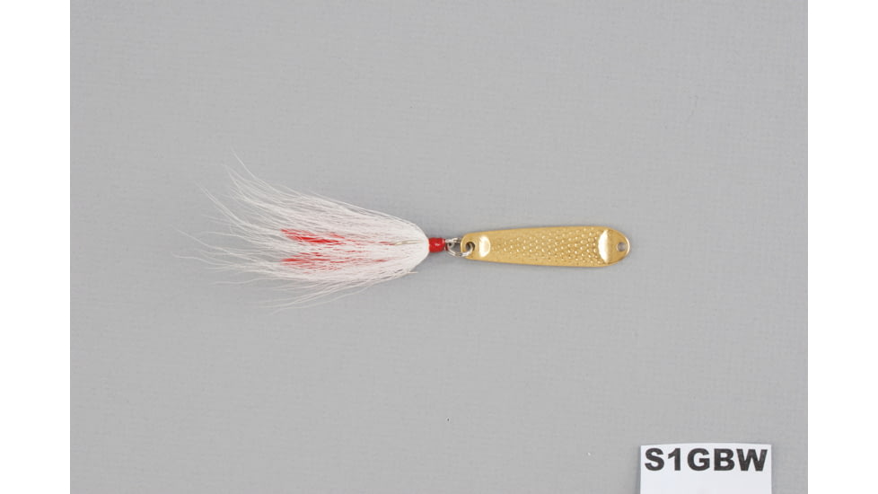 Hopkins Shorty Hammered Spoon w/Bucktail Treble, Gold, 1/4oz, 1 3/4in, S1GBW