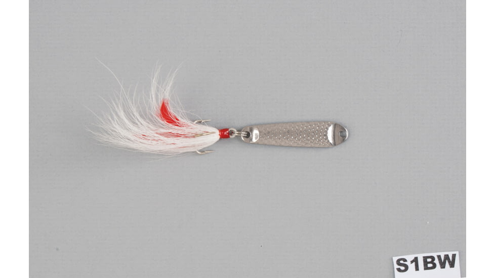 Hopkins Shorty Hammered Spoon w/Bucktail Treble, Stainless Steel, 1/4oz, 1 3/4in, S1BW