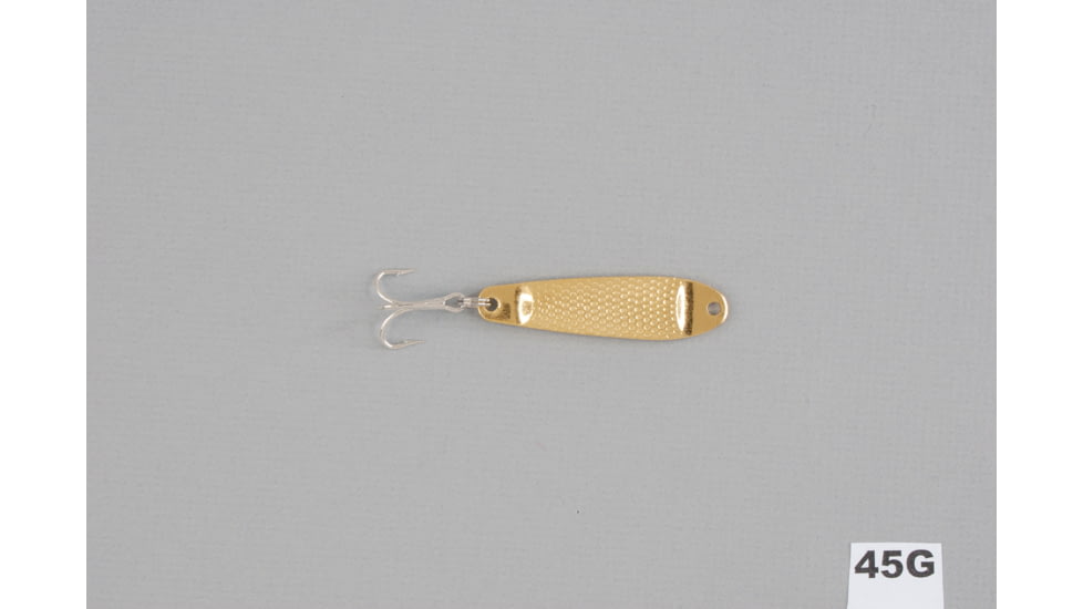 Hopkins Shorty Hammered Spoon w/Plain Treble, Gold, 1/2oz, 2 1/4in, 45G