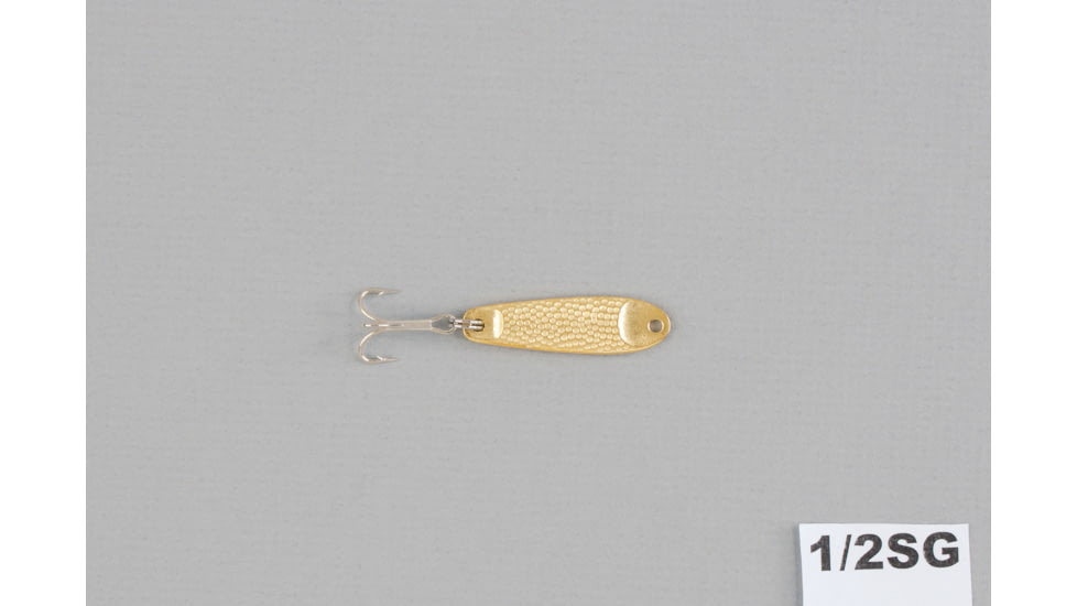 Hopkins Shorty Hammered Spoon w/Plain Treble, Gold, 1/8oz, 1 1/2in, 1/2SG