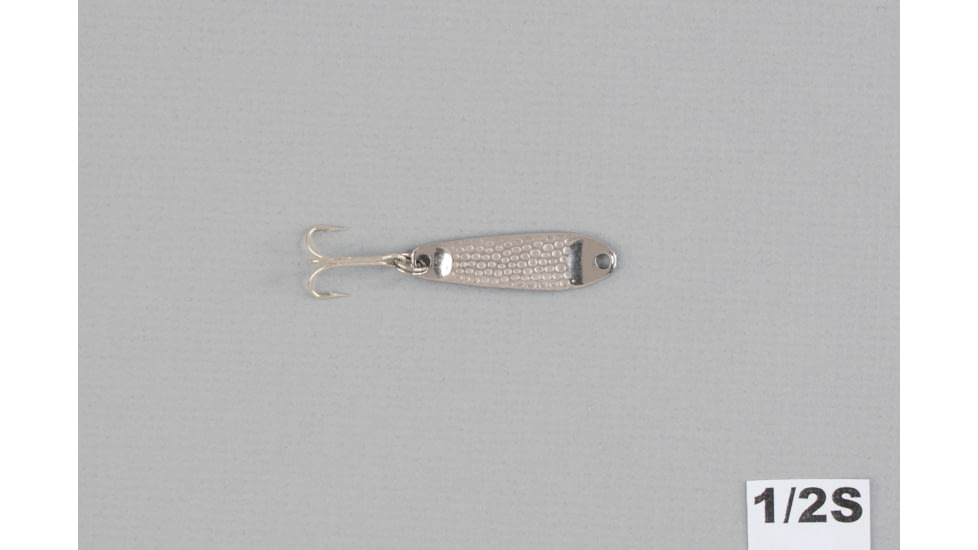 Hopkins Shorty Hammered Spoon w/Plain Treble, Stainless Steel, 1/8oz, 1 1/2in, 1/2S