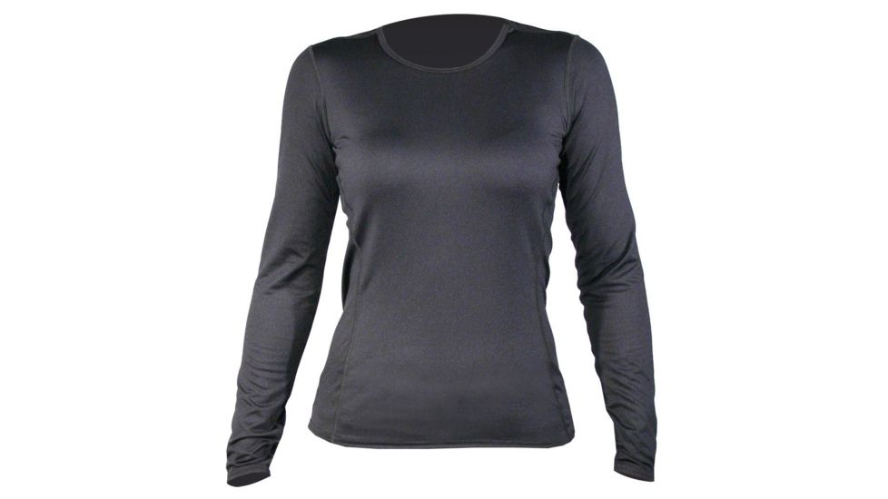 Hot Chillys Womens Micro Elite Chamois CREWNECK TOP, Black, S HC9908-Black-S