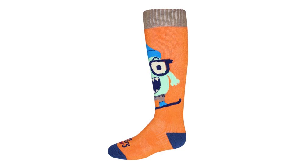Hot Chillys Youth In Your Face Mid Volume Sock, IYF/Orange, Small, HC2835P-123-S