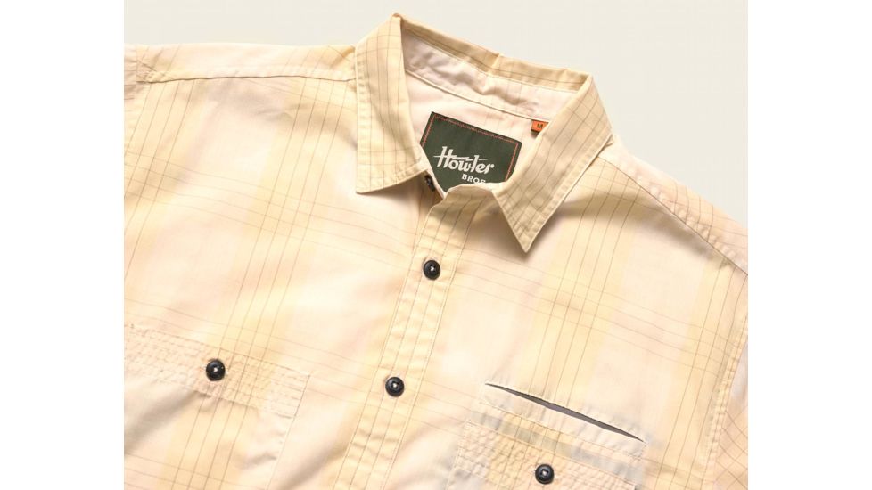 Howler Brothers Aransas Shirt - Mens, Big Pane Plaid / Vintage Yellow, 2XL, 120119S-BPY-XXL