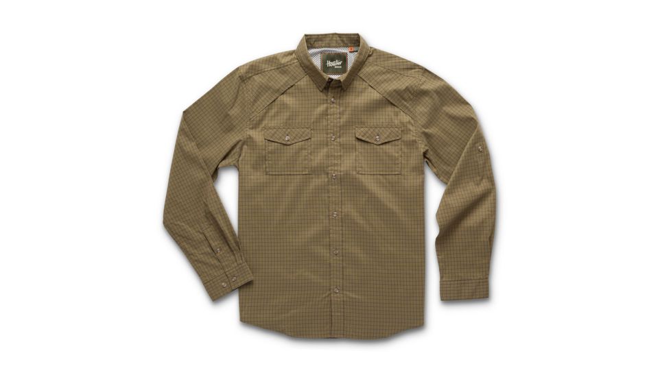 Howler Brothers Firstlight Tech Shirt - Mens, Primer Plaid/ Moss, Large, 123719F-PPM-L