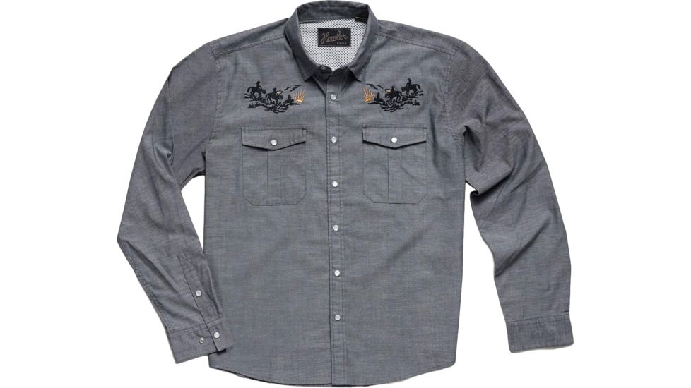 Howler Brothers Gaucho Snapshirt - Mens, Blue Oxford / Howler Posse, Large, 120719S-POS-L