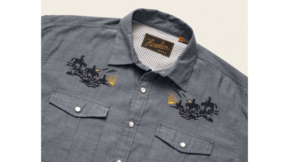 Howler Brothers Gaucho Snapshirt - Mens, Blue Oxford / Howler Posse, Large, 120719S-POS-L