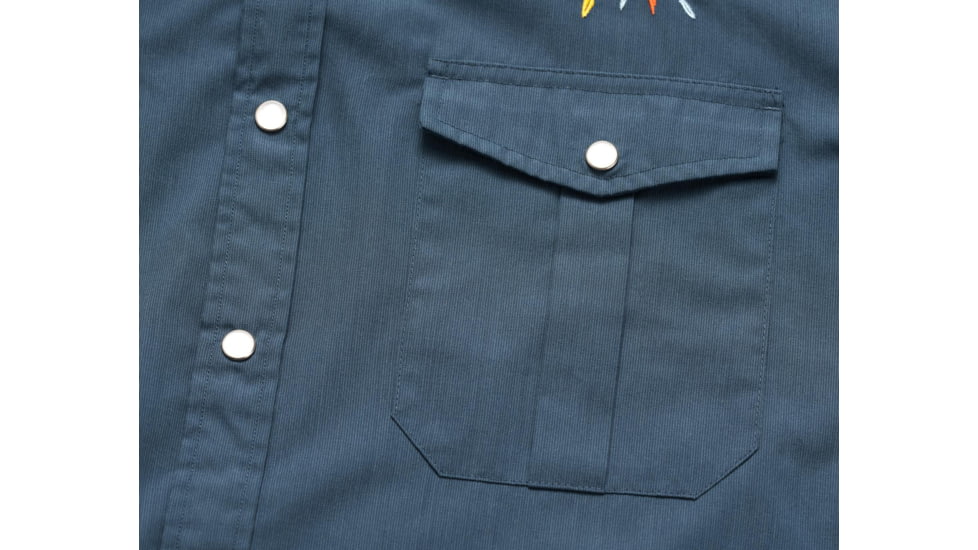 Howler Brothers Gaucho Snapshirt - Mens, Cobalt Microstripe / Dos Gallos, 2XL, 120719S-GAL-XXL