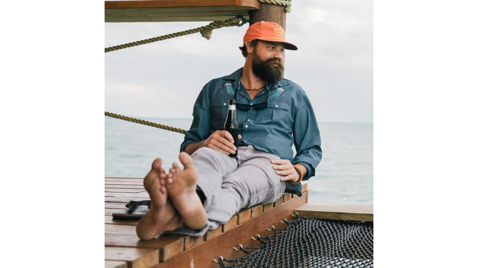 Howler Brothers Gaucho Snapshirt - Mens, Deep Blue Microstripe/Jellyfish, L, 120720S-BBM-L