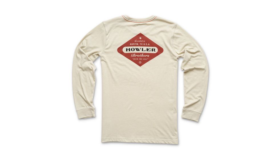 Howler Brothers Posse Badge Longsleeve T-Shirt - Mens, Sand, Small, 111219F-PBS-S
