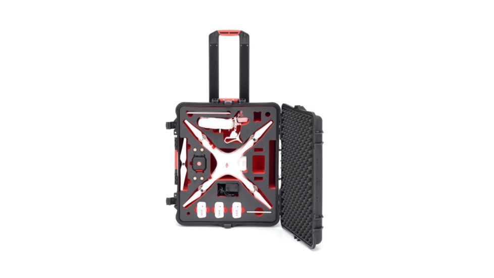 HPRC 2700W Plastic Case for DJI Phantom 2, Vision and Vision Plus with Pre-Cut Wheels, Case Only, Black PHA2700W-03