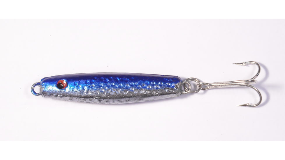 HR Tackle Short Body Stingsilver Jig, 2 oz, Blue Back over Chrome, 1547BLCH