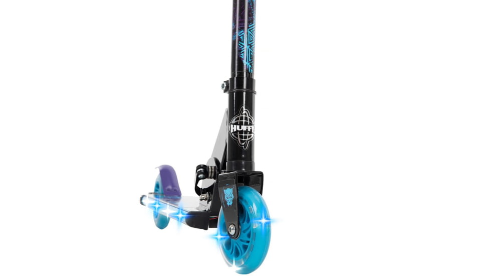 Huffy Black Panther Inline Electro-Light Kids Scooter - Boys, Black/Blue/Purple, 28261