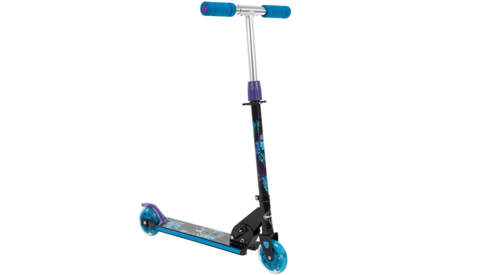 Huffy Black Panther Inline Electro-Light Kids Scooter - Boys, Black/Blue/Purple, 28261