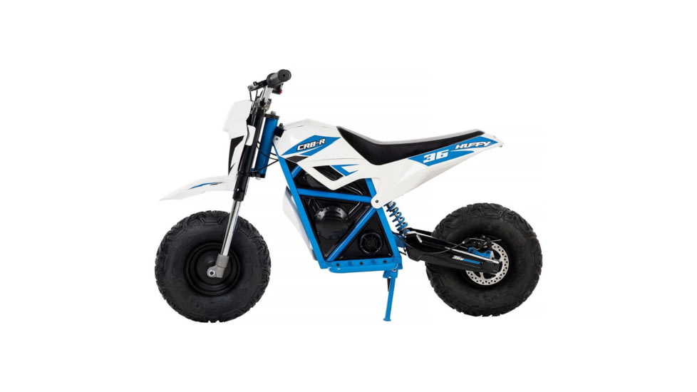 Huffy CR8-R Battery Operated Ride On Minibike, White/Blue, 33in, 17201