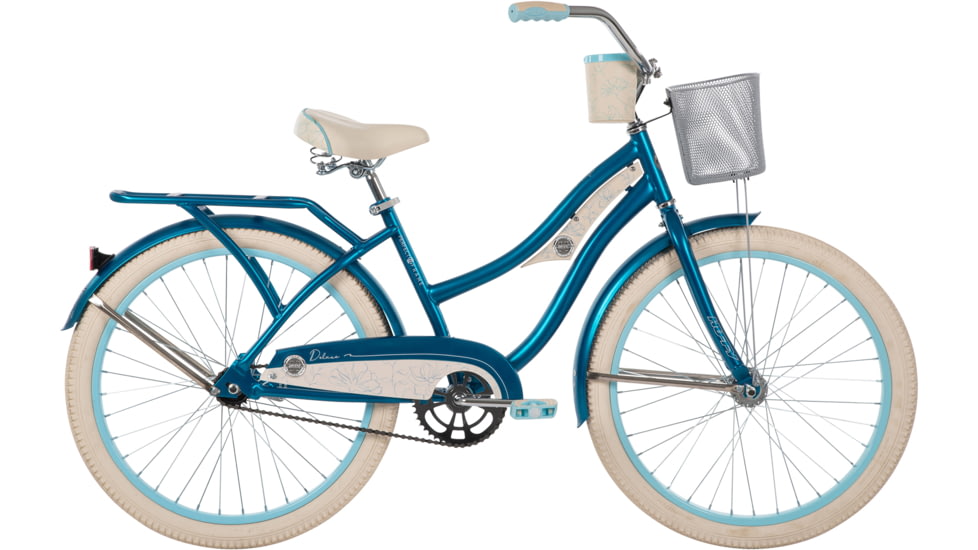 Huffy Deluxe Cruiser Teens Bike - Girls, Blue/White, 24 in, 24612