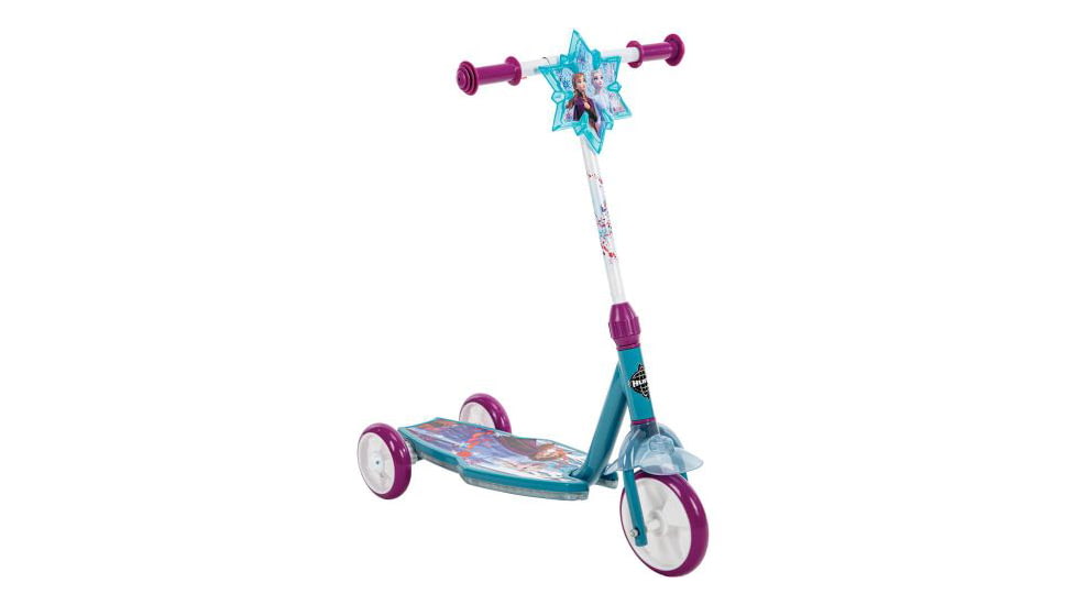 Huffy Frozen ll Electro-Light 3WHL Preschool Kids Scooter - Girls, Blue/Purple/White, 28431