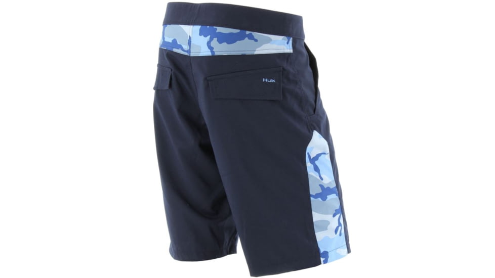 HUK Camo Board Shorts, 38in Waist, Carolina Blue Camo H2000000CBC38
