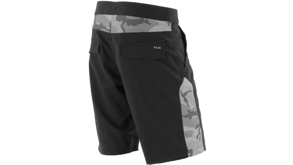 HUK Camo Board Shorts, 30in Waist, Grey Camo H2000000GYC30