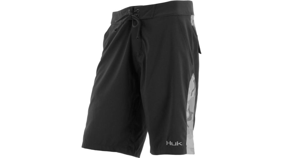 HUK Camo Board Shorts, 30in Waist, Grey Camo H2000000GYC30
