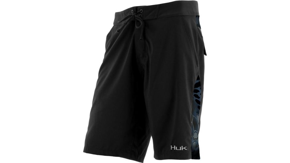 HUK Camo Board Shorts, 40in Waist, Neptune H2000000NEP40